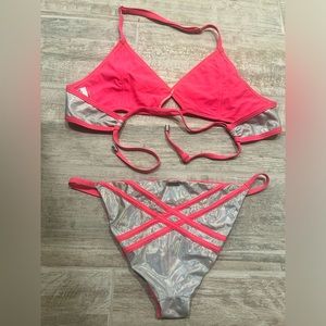 Metallic and pink beach bunny bikini